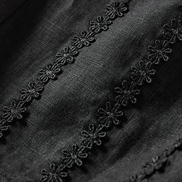 Pantalones harem de verano con bordado de flores pequeñas y Buddha Stones, con bolsillos. - image 41