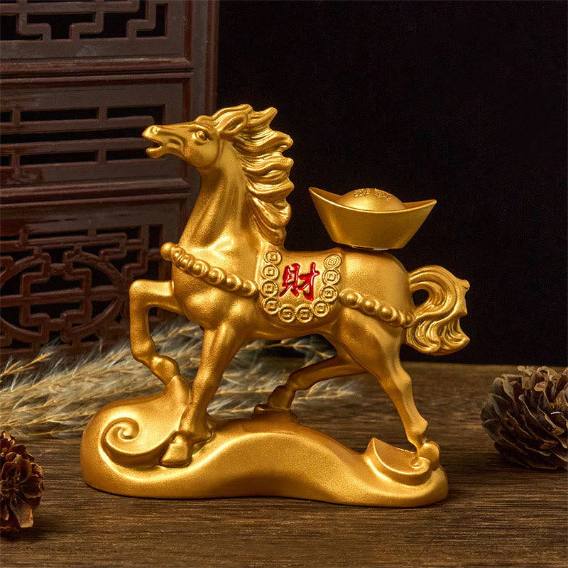 Amuleto de caballo con Buddha Stones del zodiaco chino, monedas de cobre que atraen la fortuna y la prosperidad, decoración del hogar. - image 1