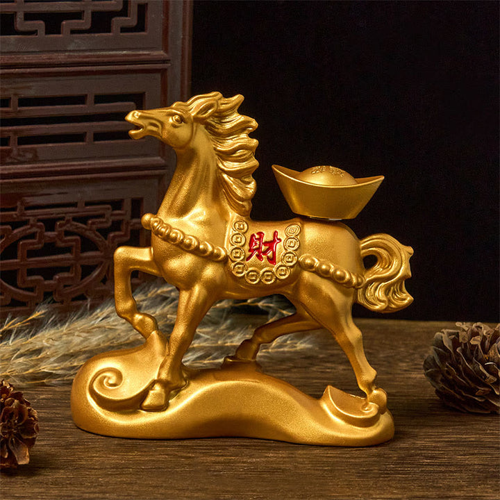Amuleto de caballo con Buddha Stones del zodiaco chino, monedas de cobre que atraen la fortuna y la prosperidad, decoración del hogar. - image 1