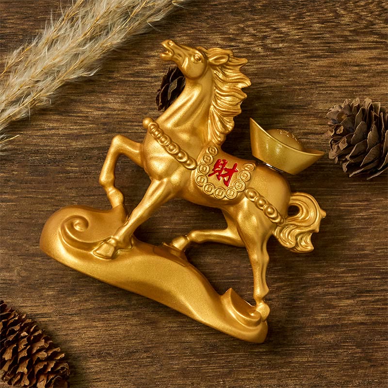 Amuleto de caballo con Buddha Stones del zodiaco chino, monedas de cobre que atraen la fortuna y la prosperidad, decoración del hogar. - image 5