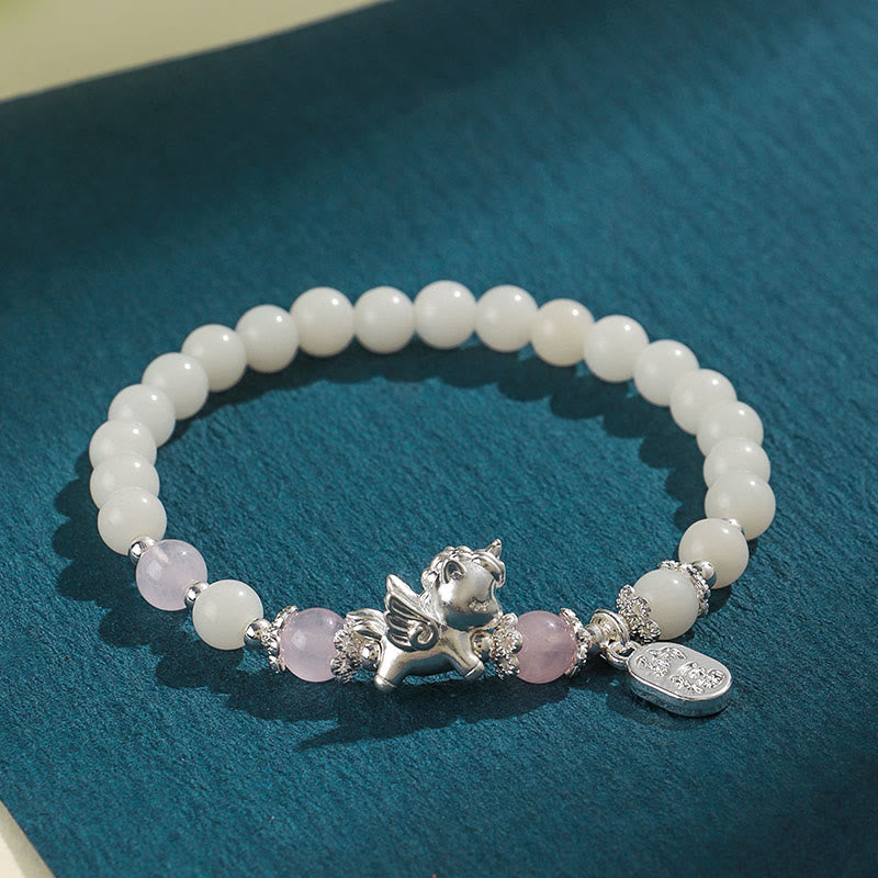 Pulsera de Buddha Stones en plata de ley 999 con semillas de Bodhi de obsidiana negra natural del Año del Caballo. - image 10