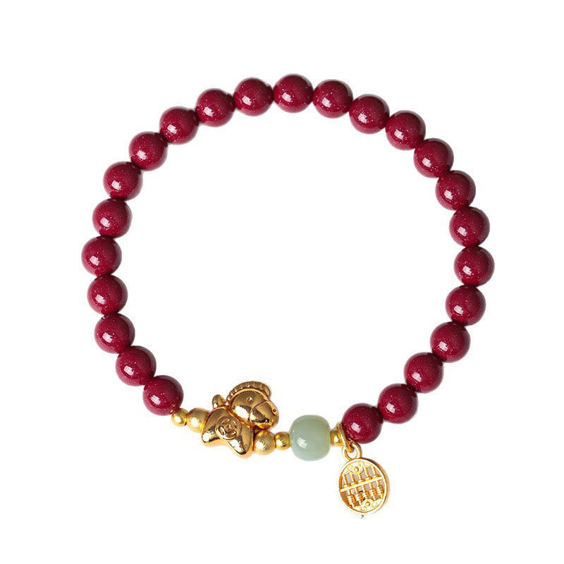 Pulsera de jade hetiano con cinabrio natural y Buddha Stones del Año del Caballo - image 12