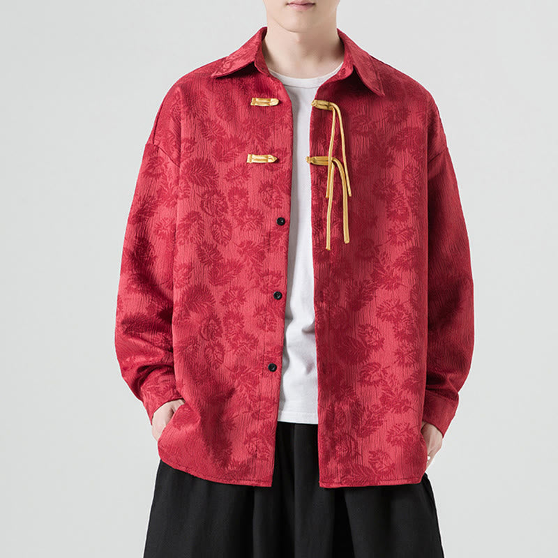 Chaqueta de traje Tang de manga larga para hombre con estampado de Buddha Stones - image 1