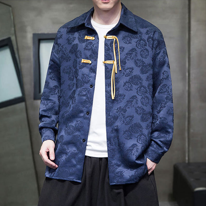 Chaqueta de traje Tang de manga larga para hombre con estampado de Buddha Stones - image 10