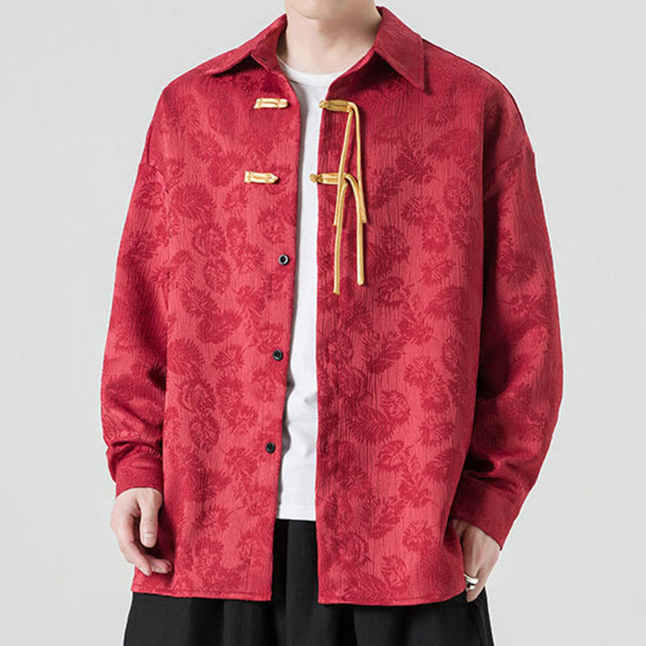 Chaqueta de traje Tang de manga larga para hombre con estampado de Buddha Stones - image 2