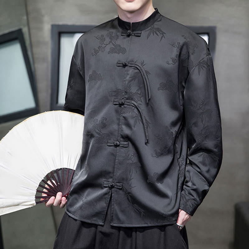 Chaqueta de manga larga para hombre con diseño de botones de rana y Buddha Stones - image 18