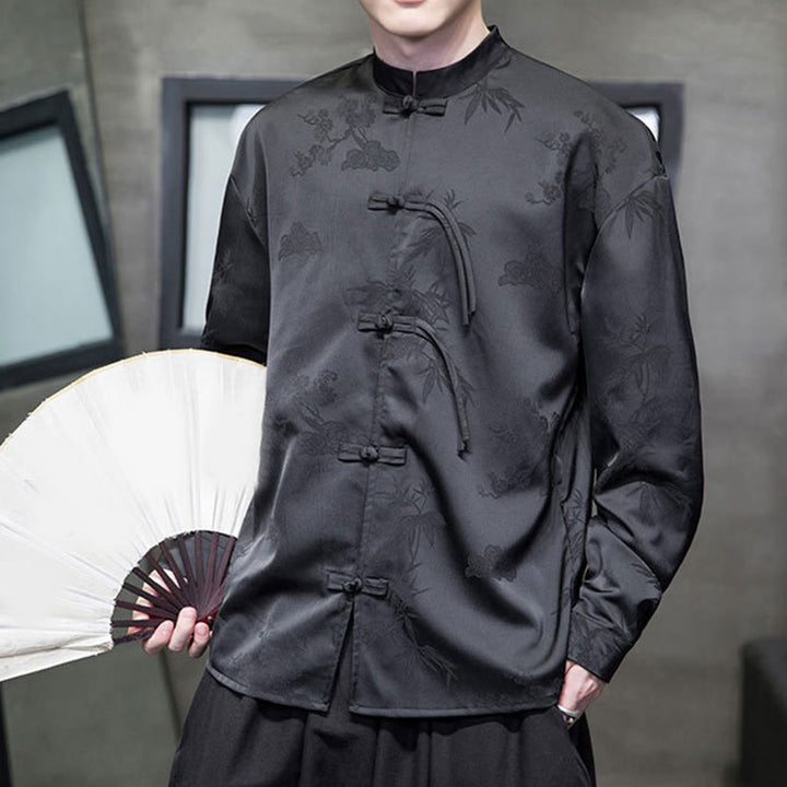 Chaqueta de manga larga para hombre con diseño de botones de rana y Buddha Stones - image 18