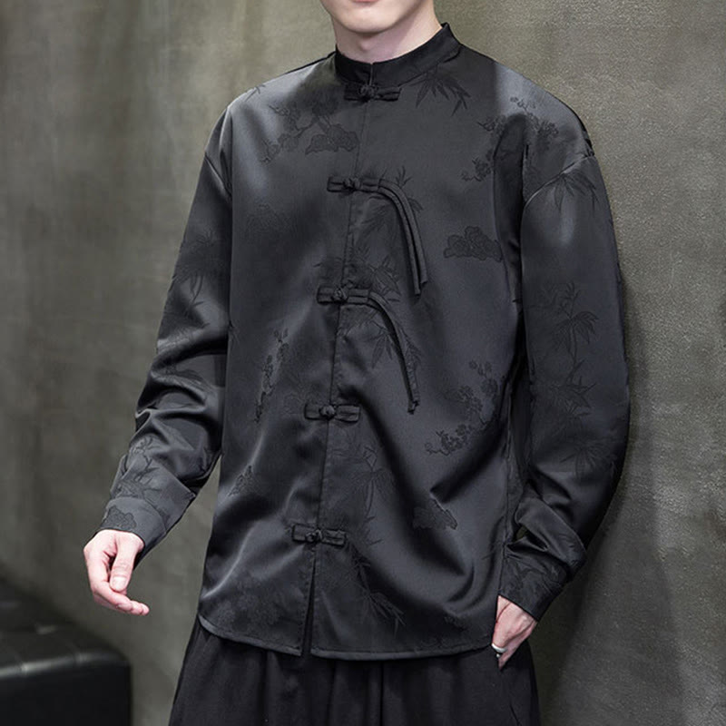 Chaqueta de manga larga para hombre con diseño de botones de rana y Buddha Stones - image 19