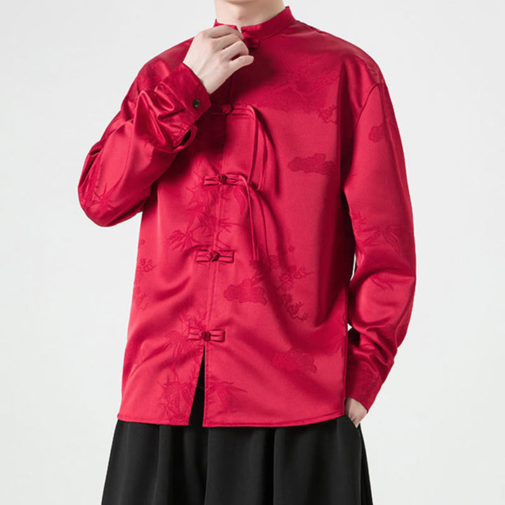 Chaqueta de manga larga para hombre con diseño de botones de rana y Buddha Stones - image 5