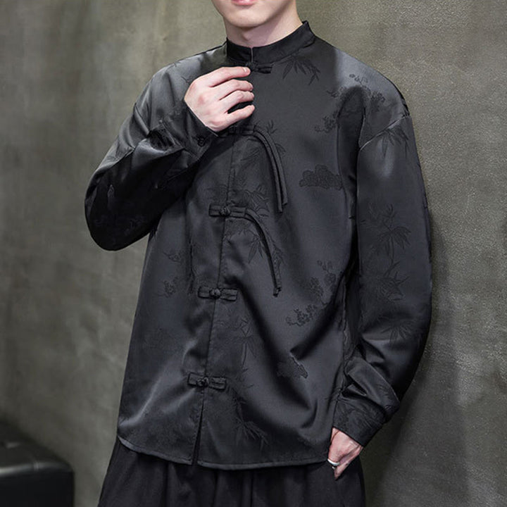 Chaqueta de manga larga para hombre con diseño de botones de rana y Buddha Stones - image 20