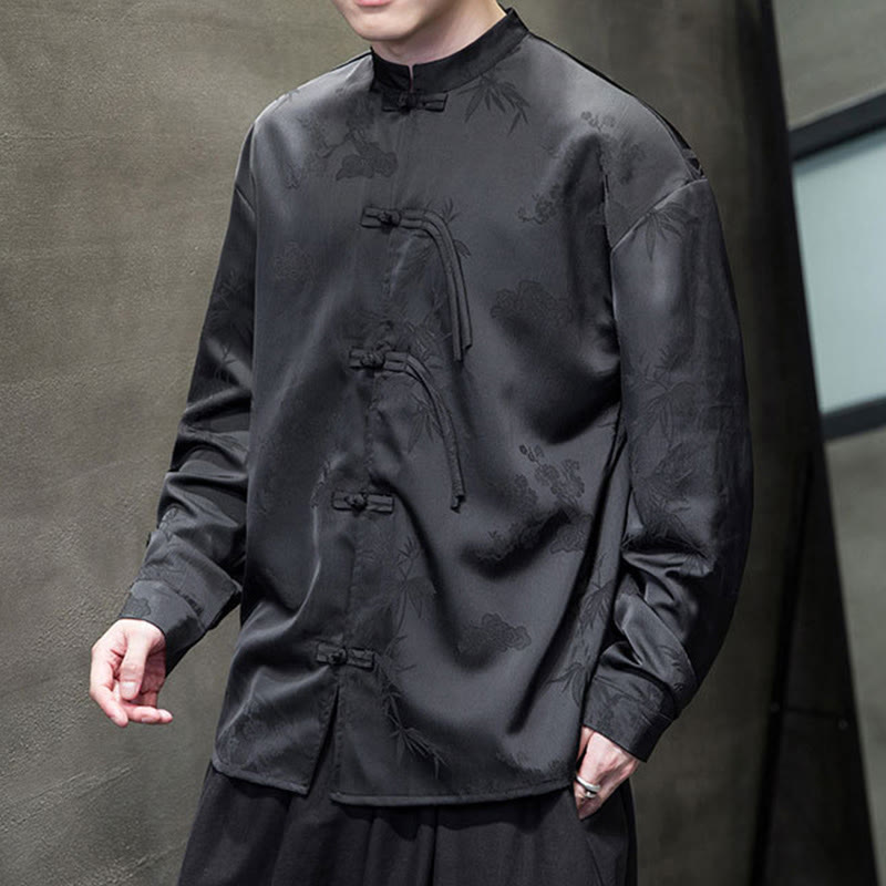 Chaqueta de manga larga para hombre con diseño de botones de rana y Buddha Stones - image 15