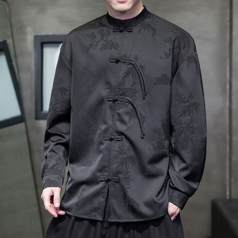 Chaqueta de manga larga para hombre con diseño de botones de rana y Buddha Stones - image 11