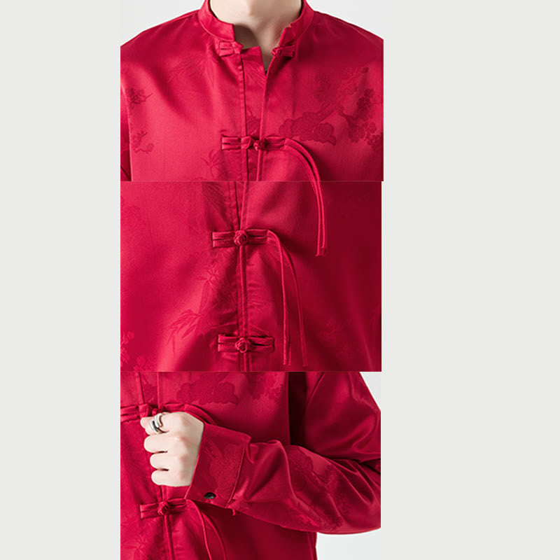 Chaqueta de manga larga para hombre con diseño de botones de rana y Buddha Stones - image 9