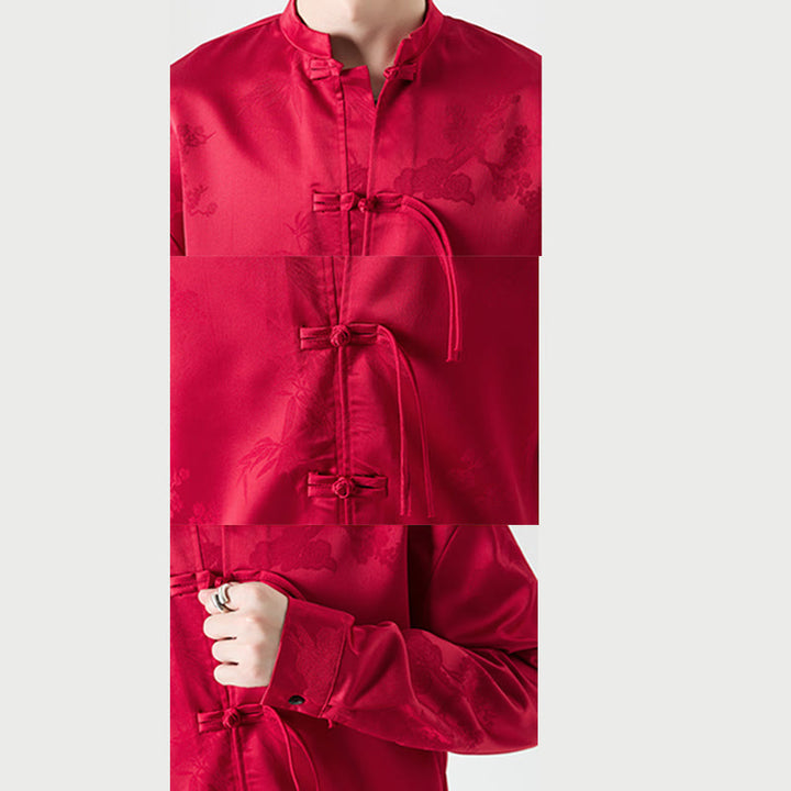 Chaqueta de manga larga para hombre con diseño de botones de rana y Buddha Stones - image 9