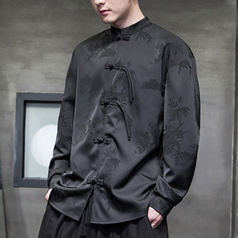 Chaqueta de manga larga para hombre con diseño de botones de rana y Buddha Stones - image 16