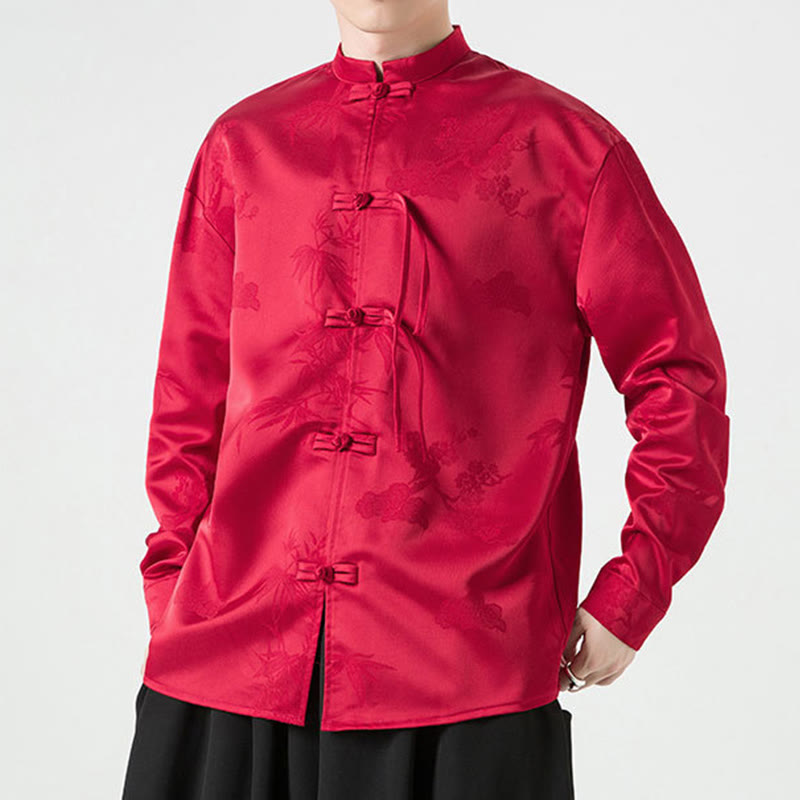 Chaqueta de manga larga para hombre con diseño de botones de rana y Buddha Stones - image 4