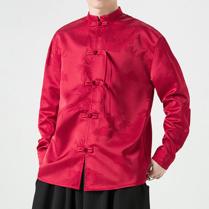 Chaqueta de manga larga para hombre con diseño de botones de rana y Buddha Stones - image 4