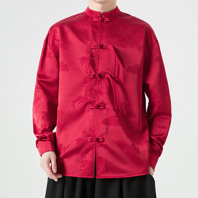 Chaqueta de manga larga para hombre con diseño de botones de rana y Buddha Stones - image 3