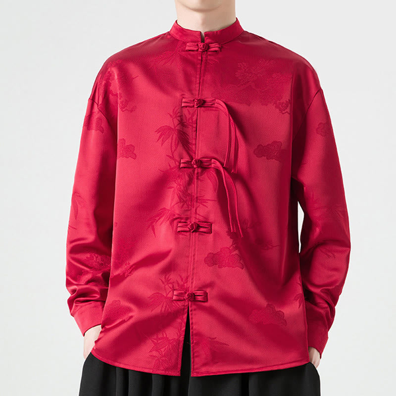 Chaqueta de manga larga para hombre con diseño de botones de rana y Buddha Stones - image 1