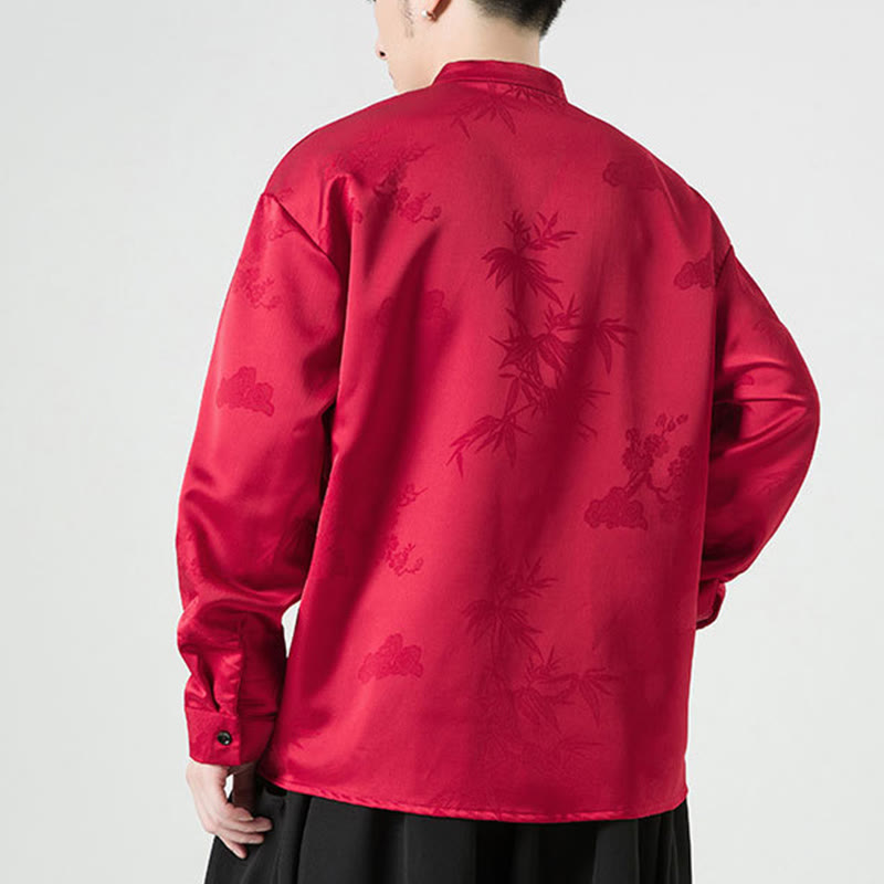 Chaqueta de manga larga para hombre con diseño de botones de rana y Buddha Stones - image 2