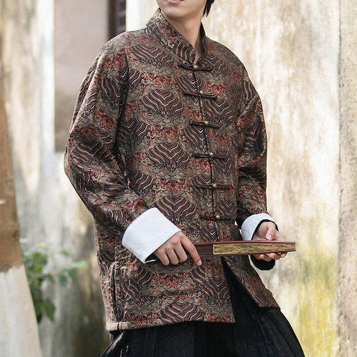 Camisa de manga larga con botones y bolsillos para hombre con estampado floral de Buddha Stones - image 19