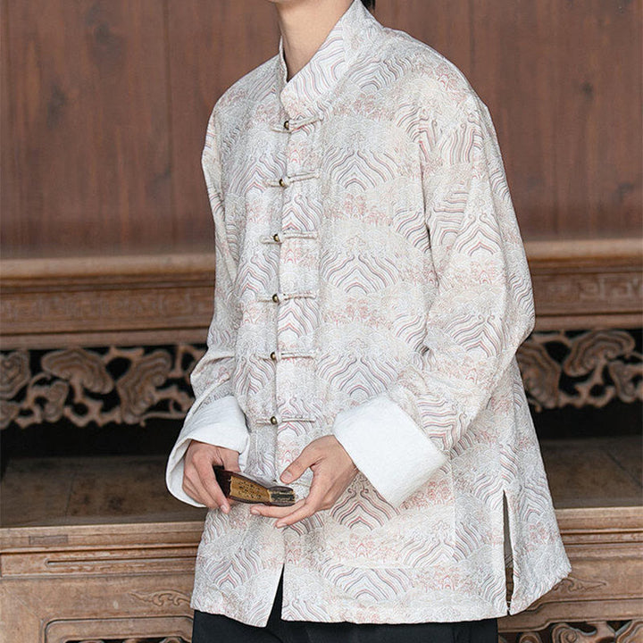 Camisa de manga larga con botones y bolsillos para hombre con estampado floral de Buddha Stones - image 8