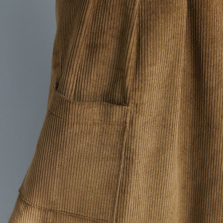 Pantalones de pana anchos con cremallera lateral para mujer de Buddha Stones , de largo 7-8 y bolsillos - image 9