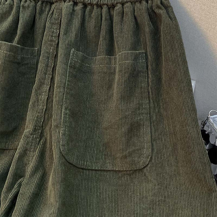 Pantalones harén de pana de algodón con cordón y bolsillos de Buddha Stones para mujer, otoño - image 10