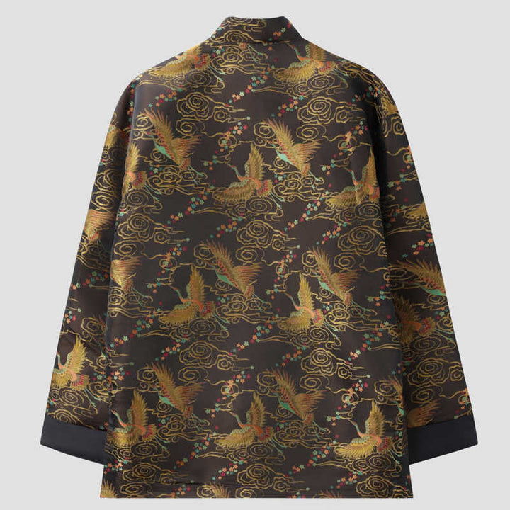 Chaqueta de manga larga para hombre con bolsillos, botones de rana , Buddha Stones, fénix colorido y nubes auspiciosas - image 1