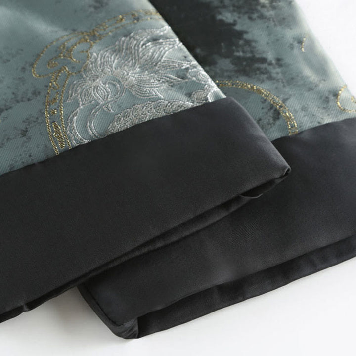 Chaqueta de manga larga con botones de rana y bolsillos para hombre, con Buddha Stones Kirin - image 10