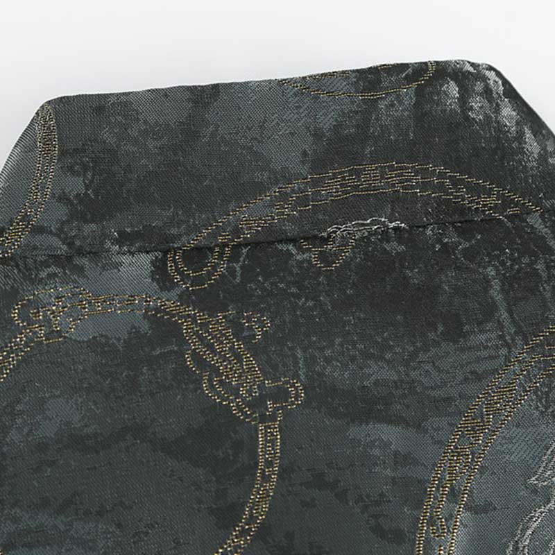 Chaqueta de manga larga con botones de rana y bolsillos para hombre, con Buddha Stones Kirin - image 4