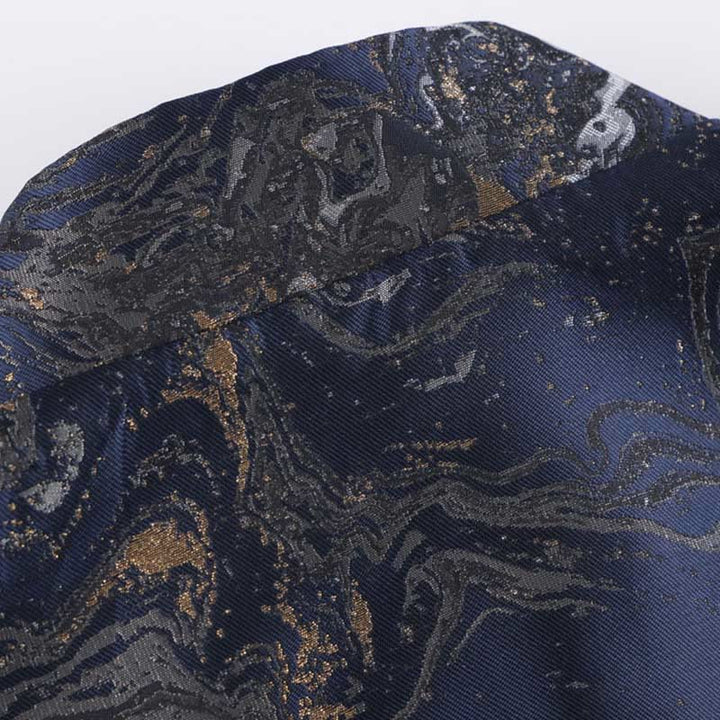 Chaqueta de manga larga con botones de rana y bolsillos para hombre, con Buddha Stones, montañas de agua azul que fluyen - image 5