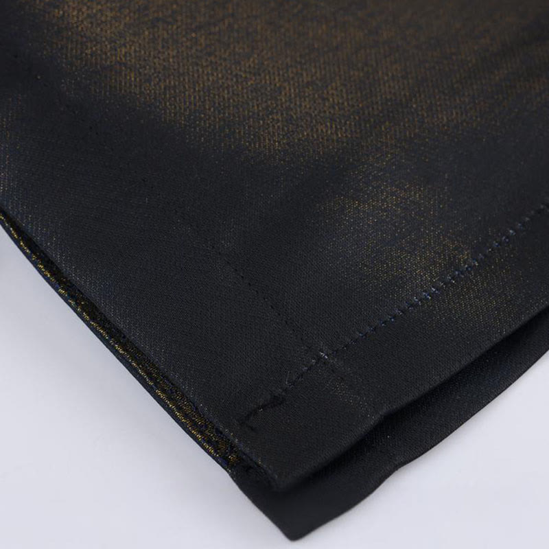 Chaqueta de manga larga con botones de rana y bolsillos para hombre con Buddha Stones, flores azules del desierto dorado - image 10