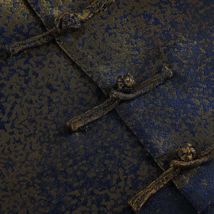 Chaqueta de manga larga con botones de rana y bolsillos para hombre con Buddha Stones, flores azules del desierto dorado - image 7