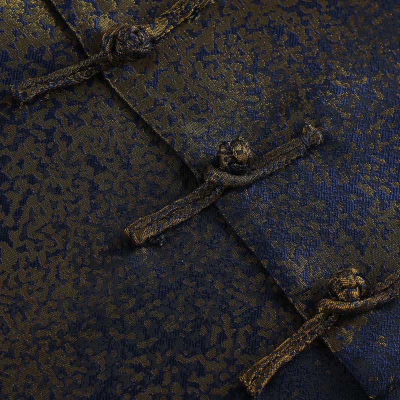 Chaqueta de manga larga con botones de rana y bolsillos para hombre con Buddha Stones, flores azules del desierto dorado - image 7