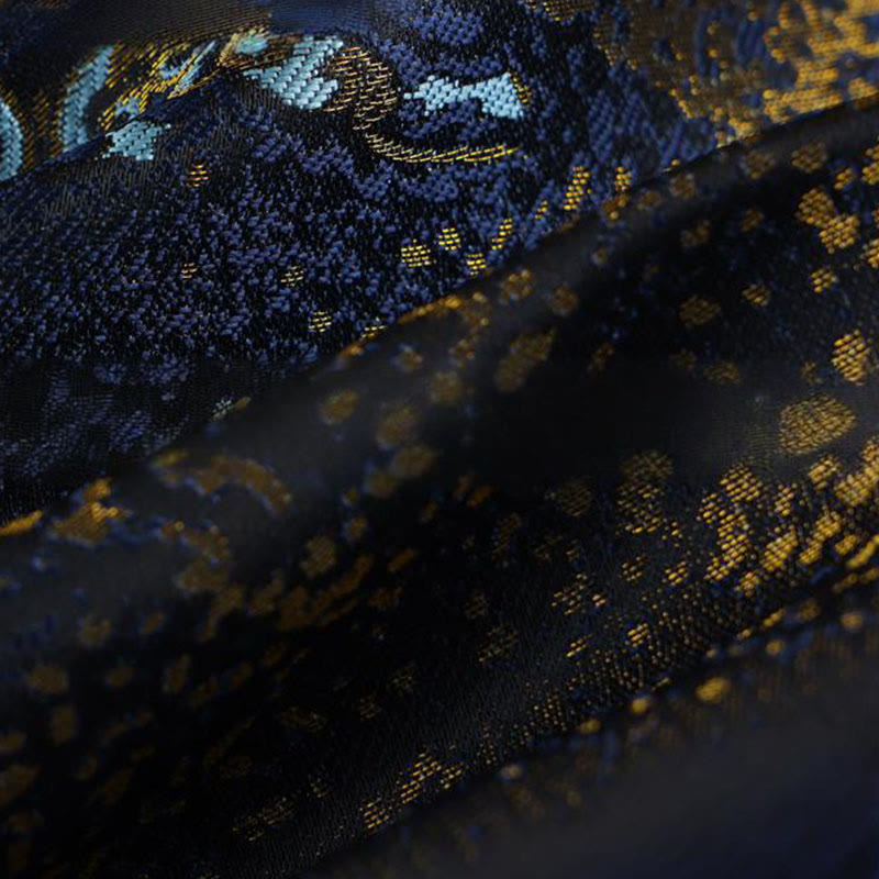 Chaqueta de manga larga con botones de rana y bolsillos para hombre con Buddha Stones, flores azules del desierto dorado - image 13