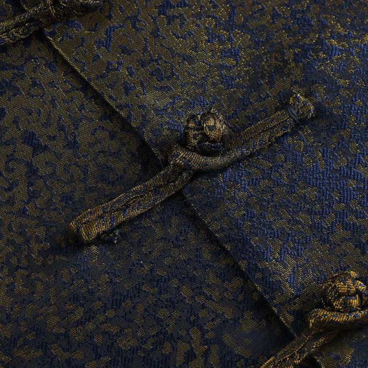 Chaqueta de manga larga con botones de rana y bolsillos para hombre con Buddha Stones, flores azules del desierto dorado - image 8