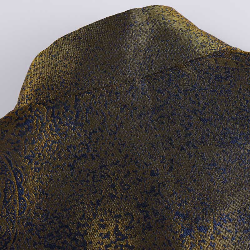 Chaqueta de manga larga con botones de rana y bolsillos para hombre con Buddha Stones, flores azules del desierto dorado - image 5