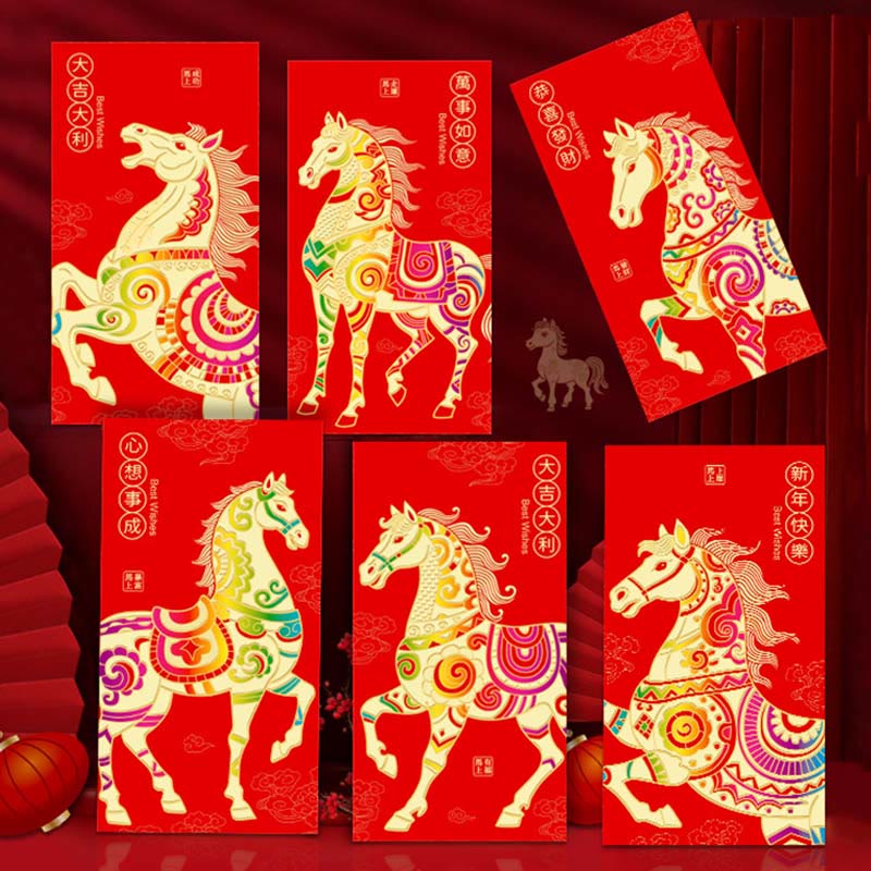 6 sobres rojos chinos de Buddha Stones, Año del Caballo, para el Año Nuevo 2026 - image 6