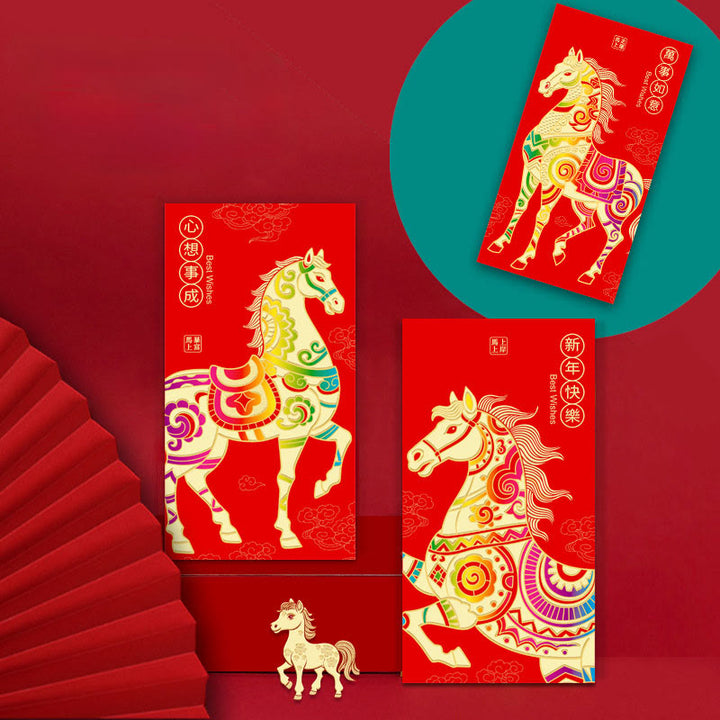 6 sobres rojos chinos de Buddha Stones, Año del Caballo, para el Año Nuevo 2026 - image 7
