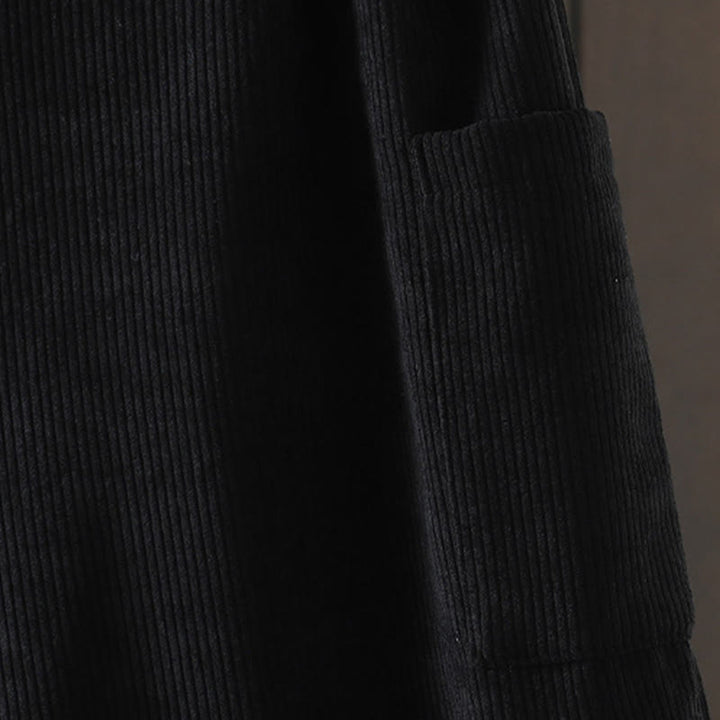 Pantalones de pana de algodón con cintura alta y forro polar para mujer, de Buddha Stones, con pernera ancha y bolsillos - image 13