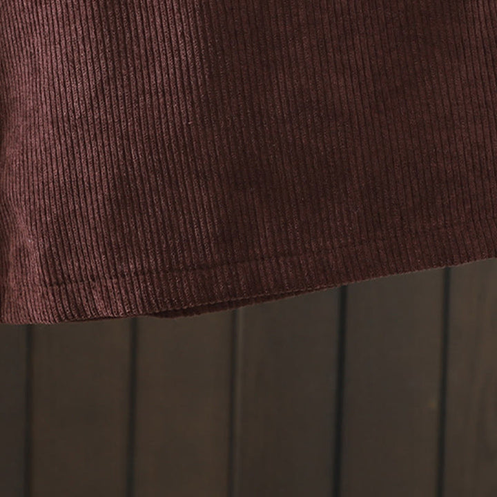 Pantalones de pana de algodón con cintura alta y forro polar para mujer, de Buddha Stones, con pernera ancha y bolsillos - image 7