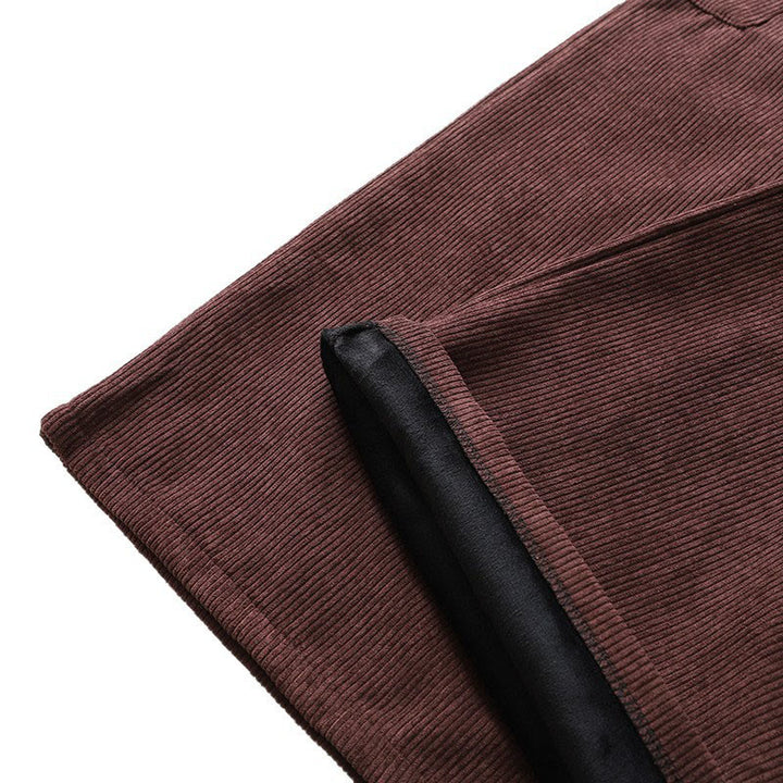 Pantalones de pana de algodón con cintura alta y forro polar para mujer, de Buddha Stones, con pernera ancha y bolsillos - image 9