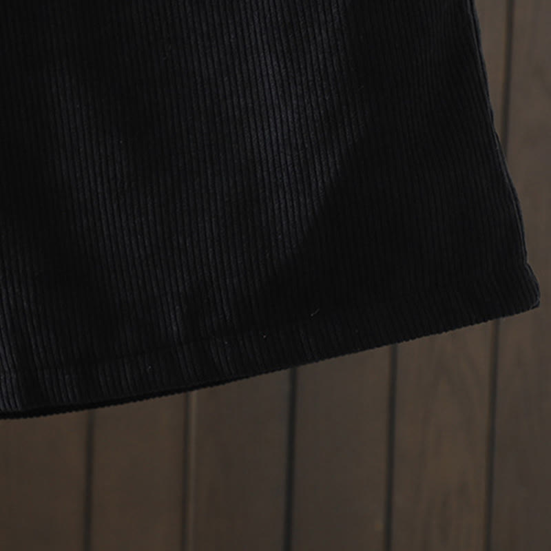 Pantalones de pana de algodón con cintura alta y forro polar para mujer, de Buddha Stones, con pernera ancha y bolsillos - image 14