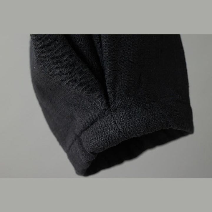 Pantalones tobilleros de algodón con forro polar térmico y bolsillos para mujer de Buddha Stones Winter - image 10