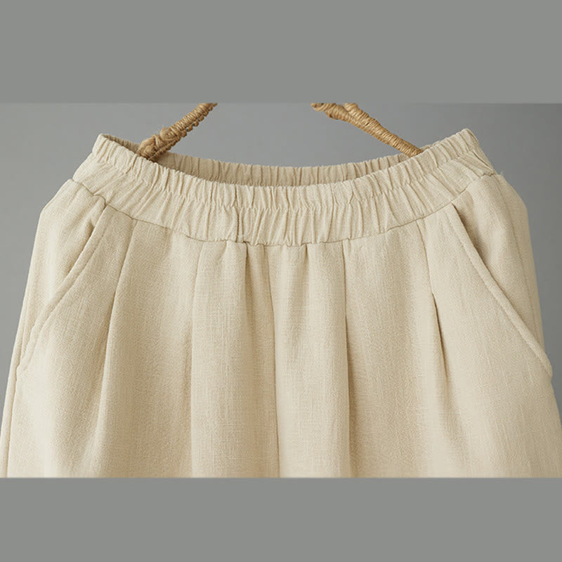 Pantalones tobilleros de algodón con forro polar térmico y bolsillos para mujer de Buddha Stones Winter - image 2