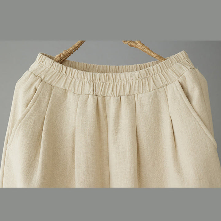 Pantalones tobilleros de algodón con forro polar térmico y bolsillos para mujer de Buddha Stones Winter - image 2