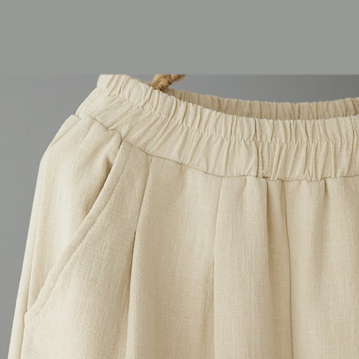 Pantalones tobilleros de algodón con forro polar térmico y bolsillos para mujer de Buddha Stones Winter - image 3