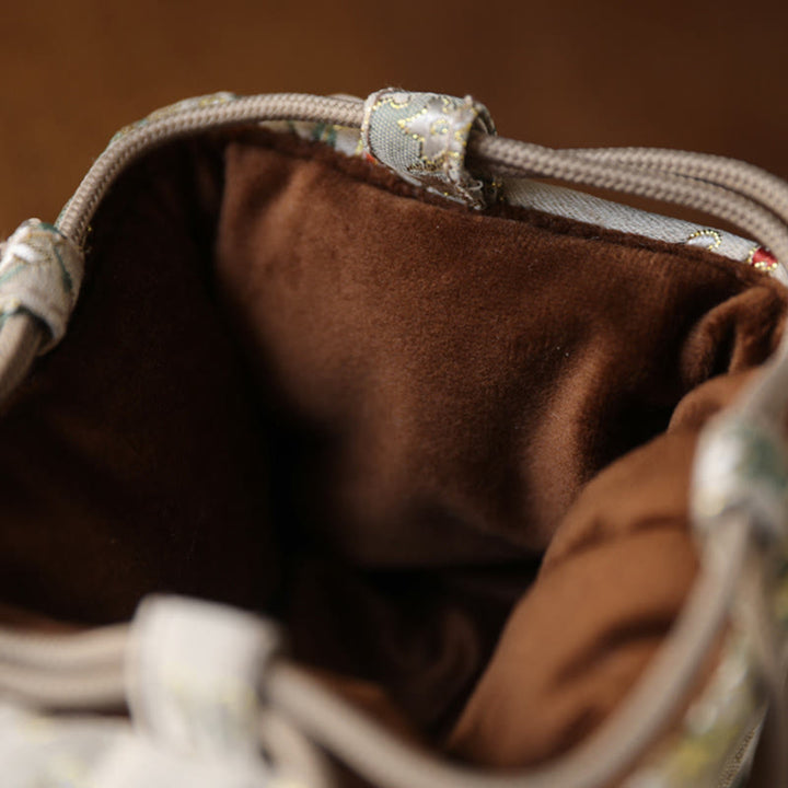 Bolsa de regalo pequeña para guardar joyas con diseño de flores y Buddha Stones, 8 x 8 x 8 cm - image 4