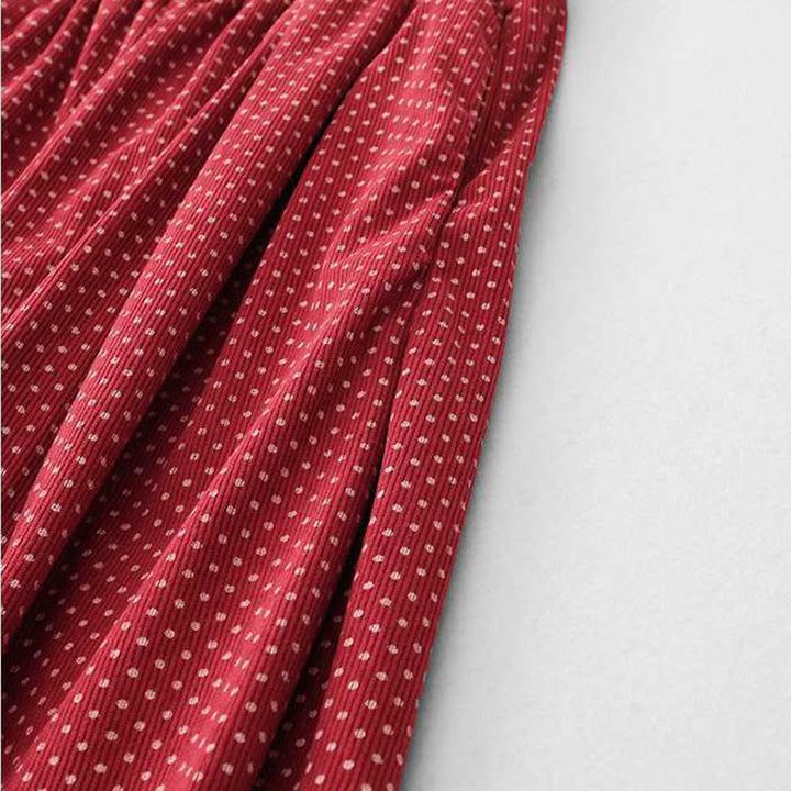 Pantalones anchos de cintura alta para mujer con estampado de puntos otoñales y Buddha Stones y bolsillos - image 8